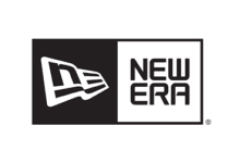 A black and white logo of new era