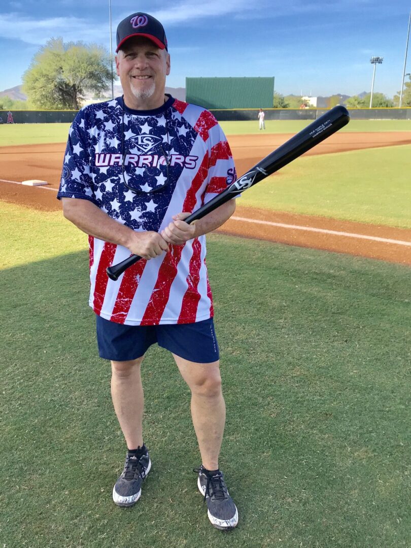 A Man With a Baseball Bat on a Baseball Ground