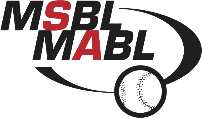 A baseball logo with the words " usbl mabl ".