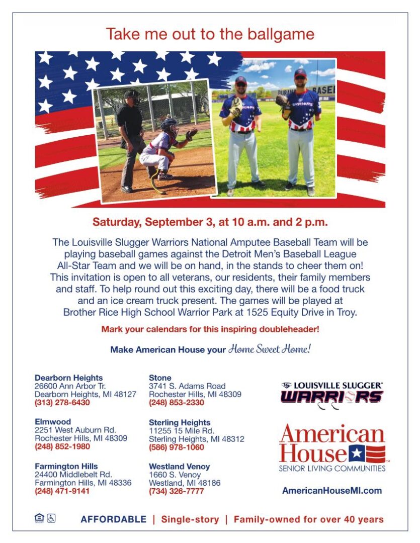 A flyer for the american house baseball league.